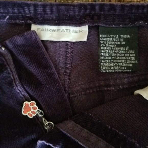 Vintage 90s, needle cord, fine corduroy pants, 4 pockets, L, Fairweather, purple - Picture 8 of 8